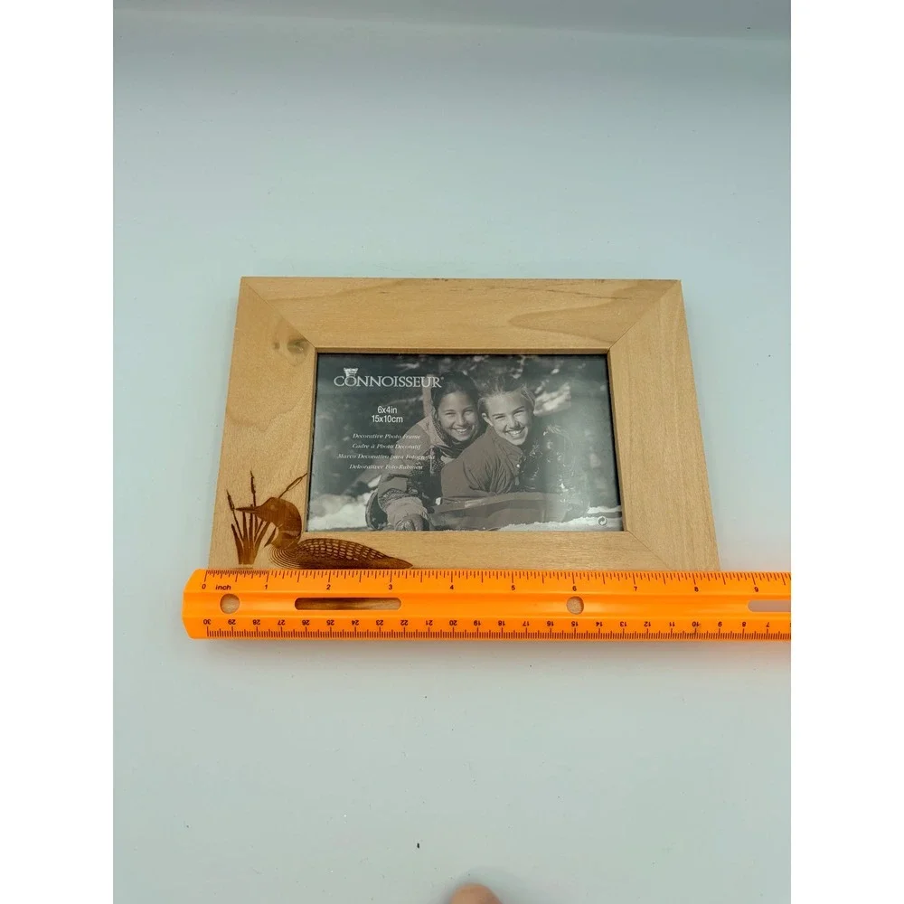 Connoisseur Wood Picture Frame 4x6 Loon Wildlife Nature Rustic Cabin Decor - Picture 7 of 7